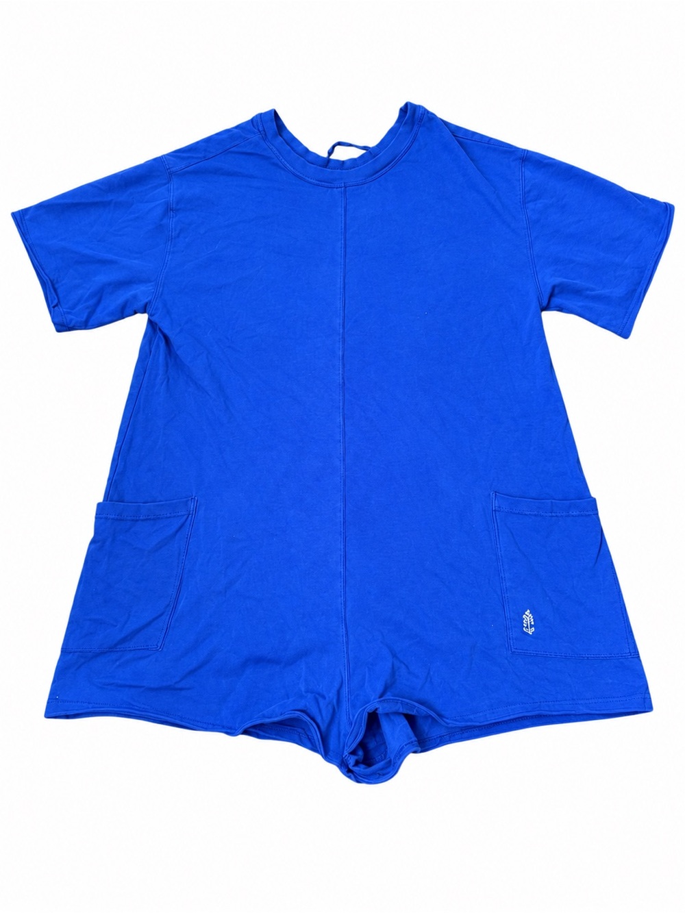 FP Movement by Free People Royal Blue Short-Sleeve Romper